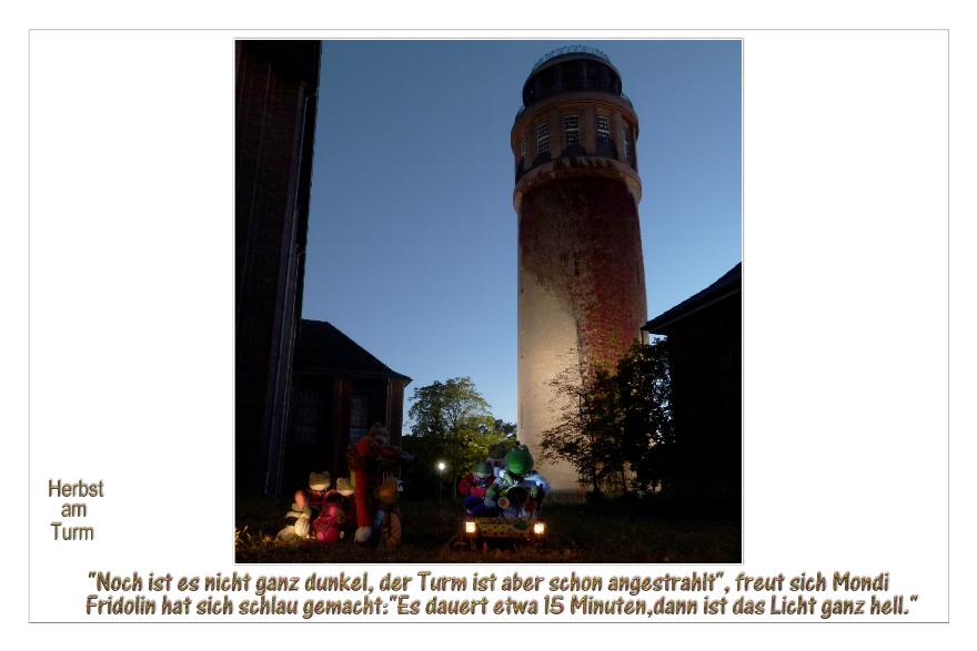 Der Turm wird angestrahlt